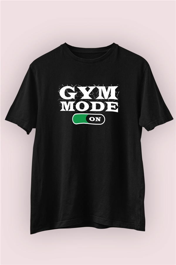 Spor Temalı Baskılı Siyah %100 Pamuklu Basic T-shirt