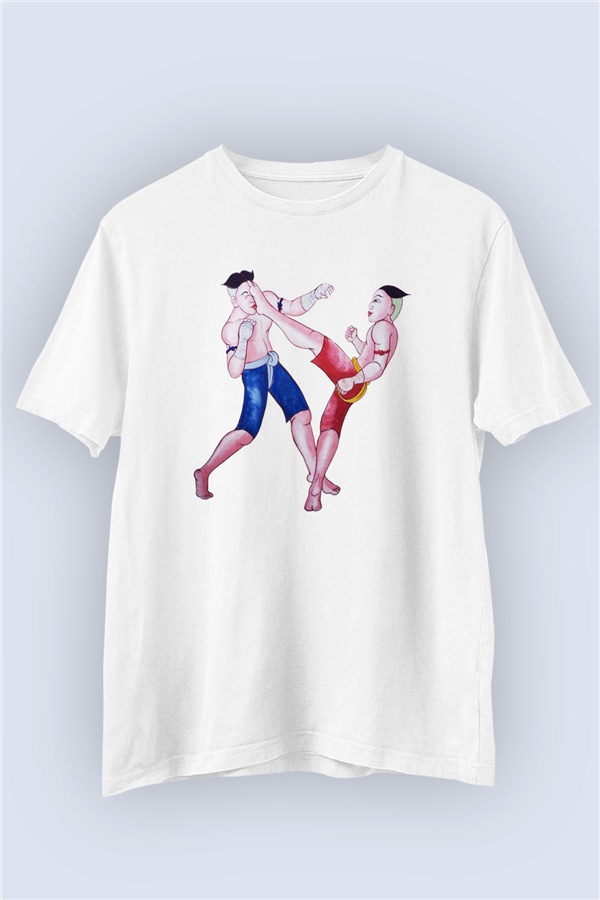 Thai Boks - Muay Thai Temalı Baskılı Tişört