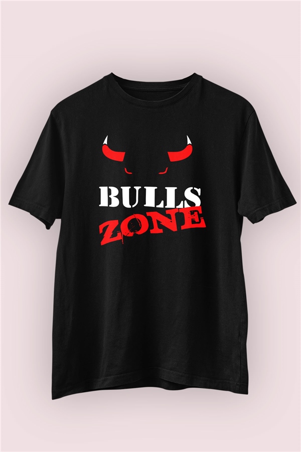 The Bulls Zone Baskılı Basketbol Temalı Tasarım Tişört 