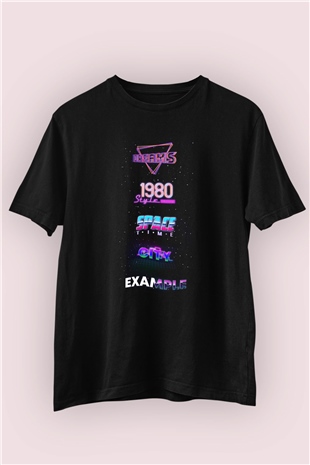 80's Style Retro Temalı Baskılı Tişört 