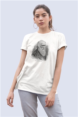 Charles Darwin Portre Baskılı Tasarım Tişört