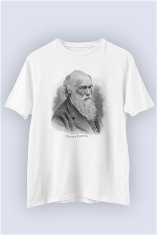 Charles Darwin Portre Baskılı Tasarım Tişört