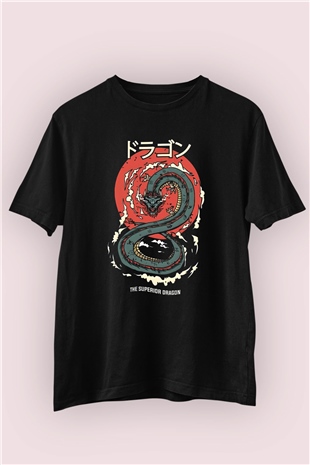 Dragon Temalı Baskılı Tshirt
