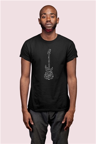 Gitarist Temalı Baskılı Tshirt