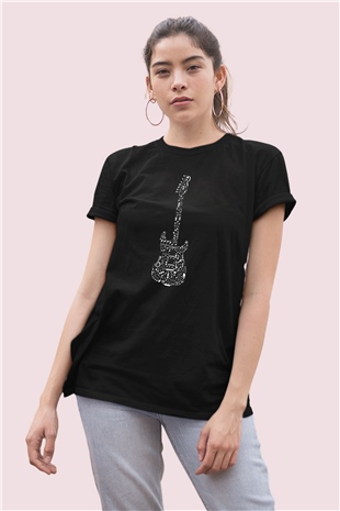 Gitarist Temalı Baskılı Tshirt