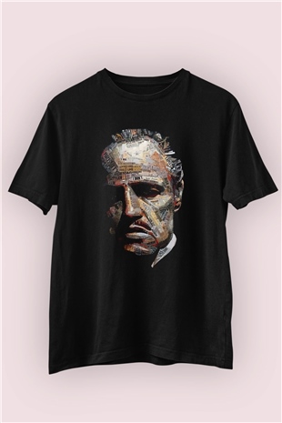 Gotfather Kolaj Art Temalı Baskılı Tişört 