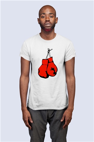 Kırmızı Boks Eldiveni Baskılı Tasarım Tshirt