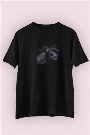 Kızgın Goril Temalı Baskılı Tişört