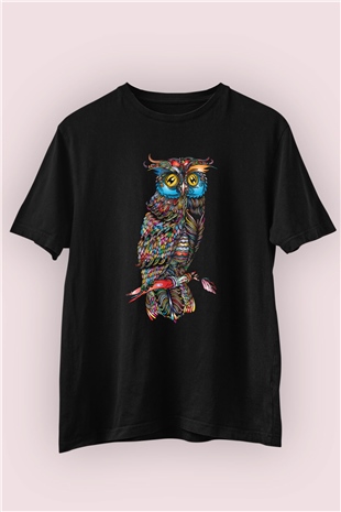 Mandala Baykuş Temalı Tasarım Tişört
