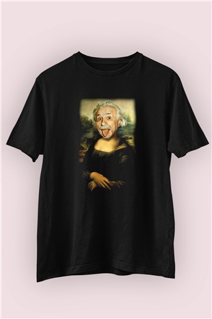 Mona Lisa - Einstein Temalı Manipülasyon Temalı Tişört 
