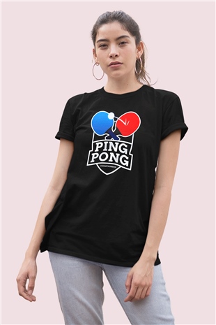 Ping Pong - Masa Tenisi Temalı Tasarım Tişört 
