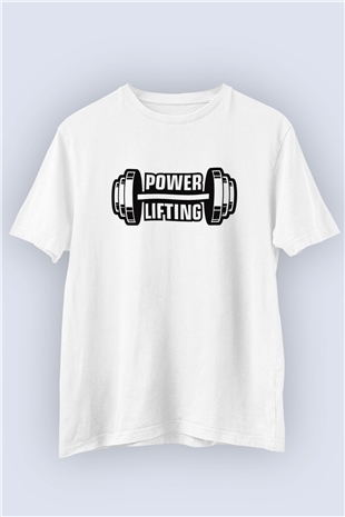 Power Lifting Temalı Baskılı Tişört