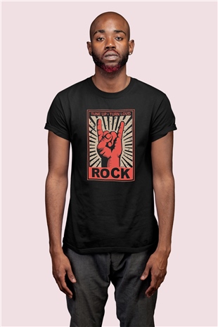 Retro Rock Simgesi Temalı Baskılı Tişört 