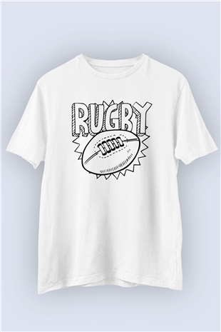 Rugby Temalı Baskılı Tshirt