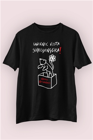 Schrödinger'in Kedisi Temalı Siyah Tshirt