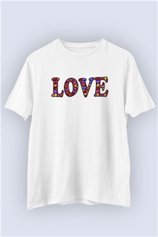 Sevgililer Günü Aşk ve Emojiler Temalı Baskılı Tişört