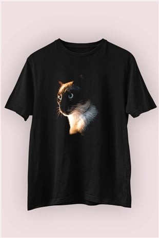 Siyam Kedisi Baskılı Tasarım Tişört