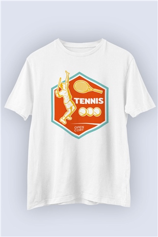 Tenis Temalı Baskılı T-Shirt
