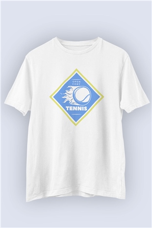 Tenis Temalı Baskılı Tişört