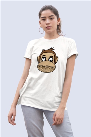 Unisex Akşamdan Kalma Maymun Temalı Tişört