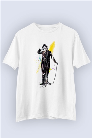 Unisex Charlie Chaplin Baskılı Tişört