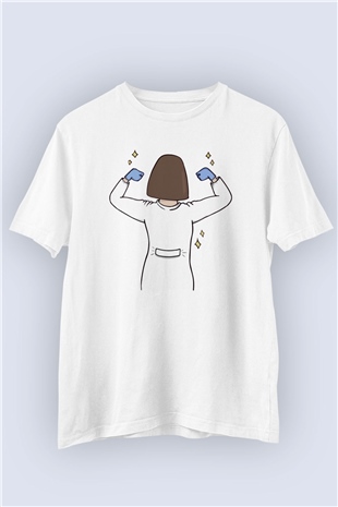 Unisex Doktor Desenli Baskılı Tasarım Tişört