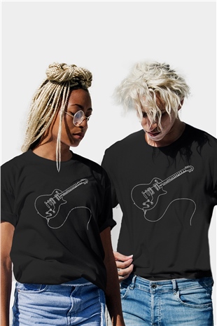 Unisex Elektro Gitar Gibson Model Baskılı Tişört