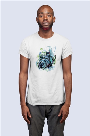 Unisex Fotoğrafçılık Temalı Baskılı Tasarım Tişört