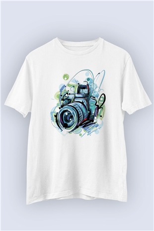 Unisex Fotoğrafçılık Temalı Baskılı Tasarım Tişört