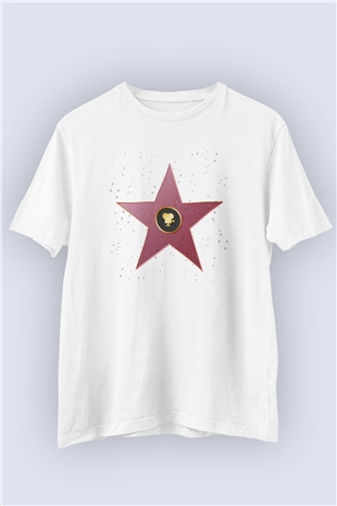 Unisex Hollywood Walk Of Fame Star Temalı Baskılı Tshirt