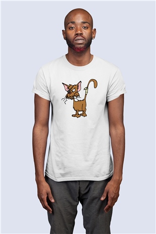 Unisex Kavgacı Köpek Temalı Baskılı Tişört