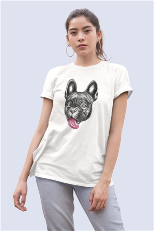 Unisex Komik Köpek Baskılı Tişört