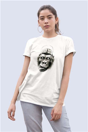Unisex Maymun Temalı Tişört