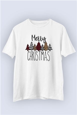 Unisex Mutlu Noeller Temalı Baskılı Tshirt