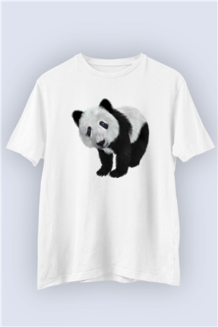 Unisex Panda Baskılı Tişört