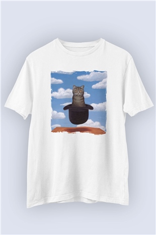 Unisex Şapkadan Kedi Çıkardım İsimli Baskılı Tshirt