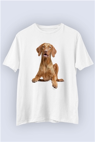 Unisex Şaşkın Köpek Temalı Baskılı Tişört