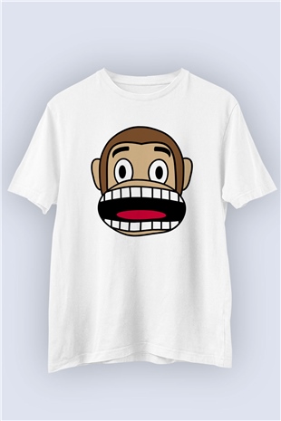 Unisex Şaşkın Maymun Temalı Tişört