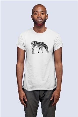 Unisex Sevimli Zebra Baskılı Tshirt