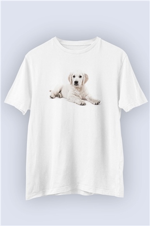 Unisex Yavru Golden Cinsi Köpek Temalı Baskılı Tshirt