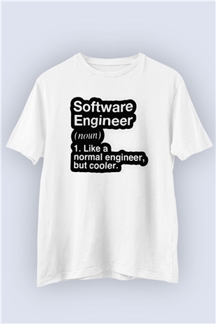 Unisex Yazılım Mühendisi Desenli Baskılı Tshirt