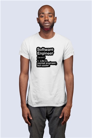 Unisex Yazılım Mühendisi Desenli Baskılı Tshirt