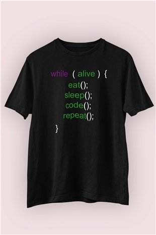Yazılımcı Temalı Baskılı Tişört