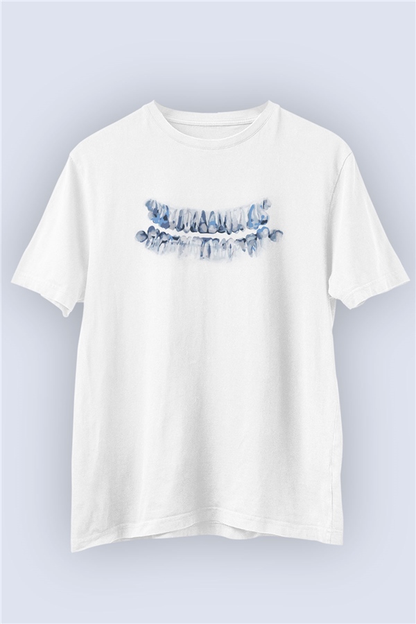 Unisex Dişçi Temalı Baskılı Tasarım Tişört