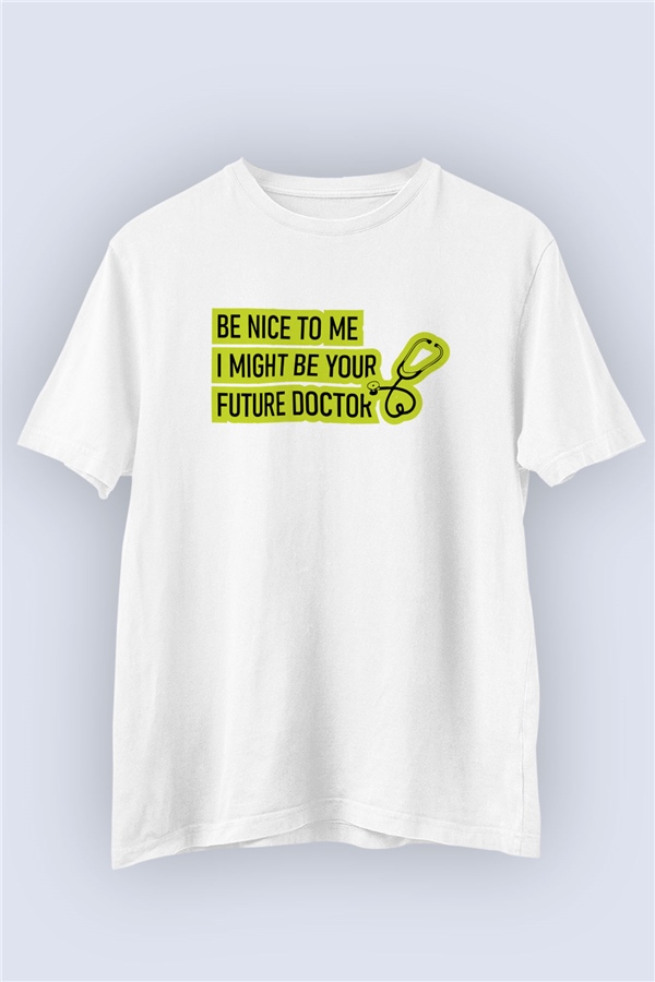 Unisex Doktor Temalı Baskılı Tasarım Tişört