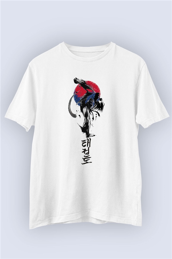 Unisex Japon Dövüşçü Baskılı Tişört