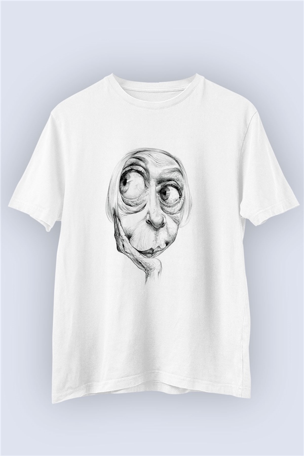 Unisex Karakalem E.T. Çizimi Temalı Tişört