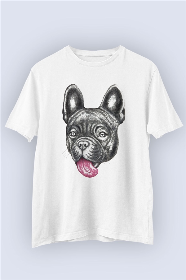 Unisex Komik Köpek Baskılı Tişört