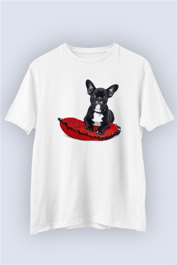 Unisex Köpek Temalı Baskılı Tişört