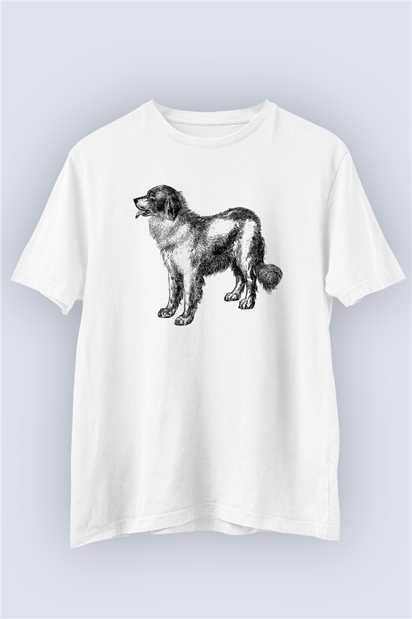 Unisex Sempatik Köpek Temalı Baskılı Tshirt